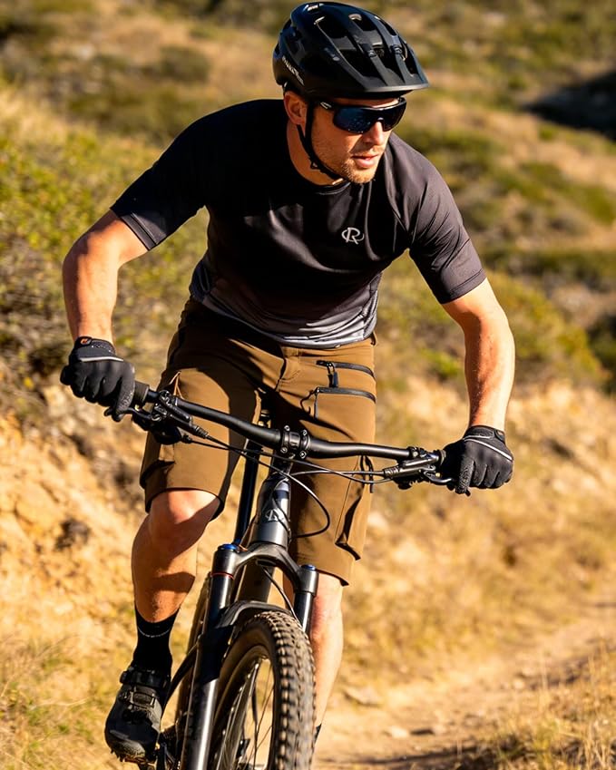 ROTTO Mens MTB Jersey Mountain Bike Cycling Shirt Short Sleeve for MTB BMX Downhill Wicking Quick Dry