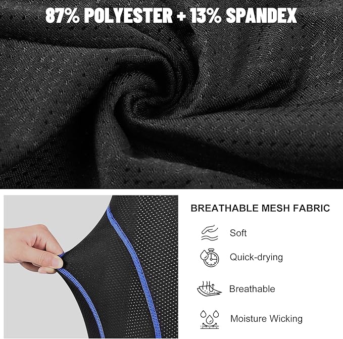 X-TIGER Bike Shorts for Men 5D Gel Padded Anti-Slip Leg Cycling Underwear Mountain Bicycle Riding Road Biking Liner