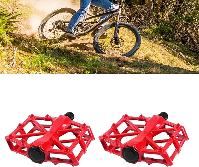 Mountain Bike Pedals Aluminum Alloy Stable Hollow Design Light Weight High Strength Wide Road Bike Pedal Set
