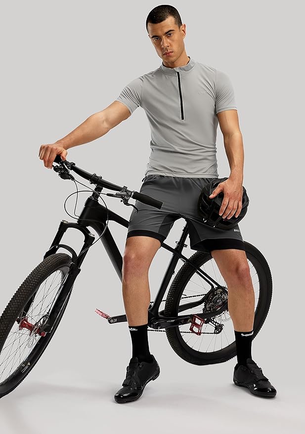 Bikewa Men's Mountain Bike Shorts 3D Padded Loose-fit Riding Biking Cycling Bicycle Biker Shorts for Men Zipper Pockets