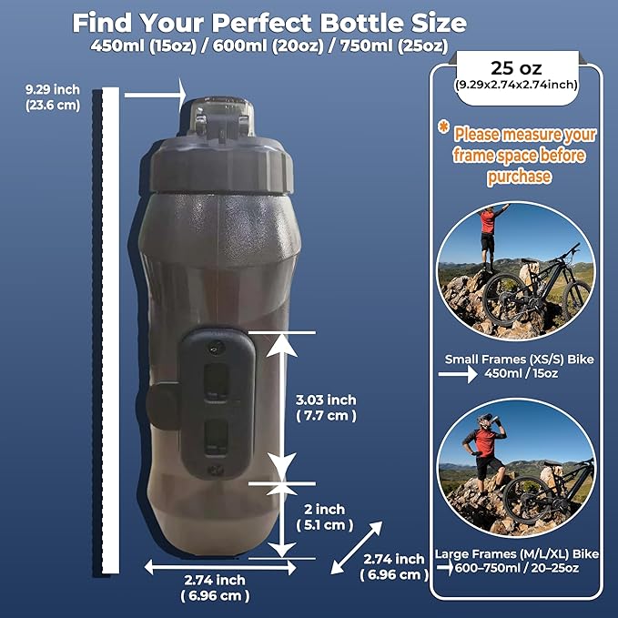 OsmaR Magnetic Bike Water Bottle Holder(with Quick-Release Button) with bike water bottle cage-25 oz water bottles，for Road and Mountain cycling water bottle