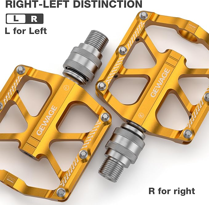 Bike Bicycle Pedals - 9/16” Quick Release Pedals Aluminum Flat Pedals - 3 Bearings Bicycle Pedals with Reflectors for Mountain Road BMX MTB Folding Bike