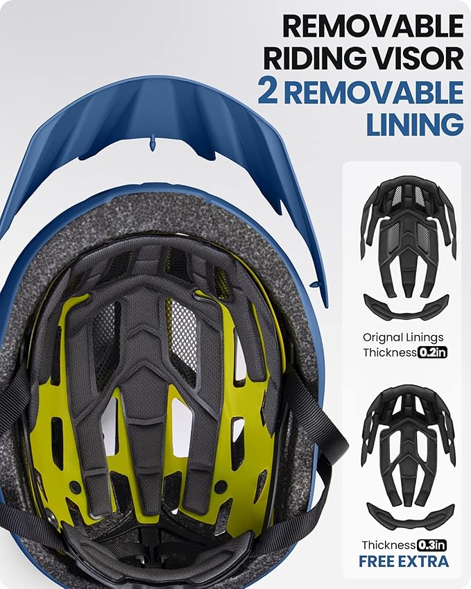 OutdoorMaster Gem Recreational MIPS Cycling Helmet - Two Removable Liners & Ventilation in Multi-Environment - Bike Helmet in Mountain, Motorway for Youth & Adult