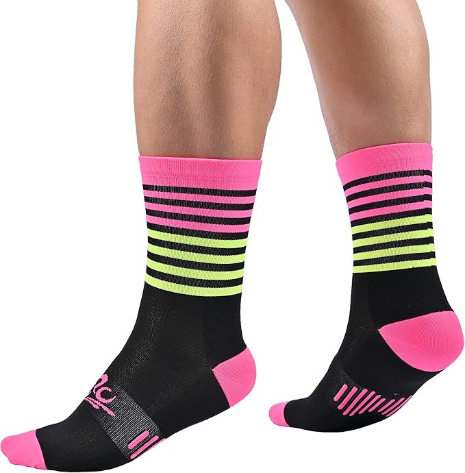 Mens and Womens Anti Odor Blister Resistant Seamless Thin Compression Quarter Crew Athletic Cycling Socks
