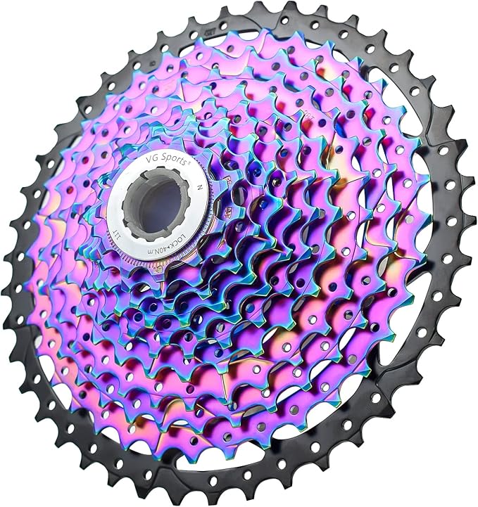 VG SPORTS 8/9/10/11/12 Speed Ultra-Light Bike Cassette for Mountain Bike 11-40T/11-42T/11-46T/11-50T/11-52T MTB Cassette Lightweight Aluminum Bracket Cassette