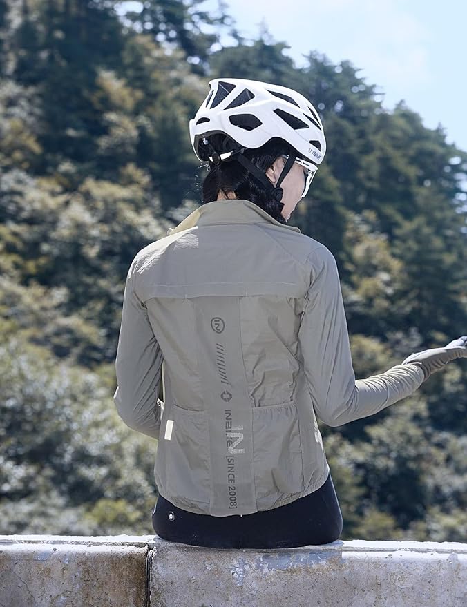 INBIKE Cycling Jacket for Men Women, Windproof Lightweight Running Windbreaker, Breathable Quick Dry Reflective Biking Coat