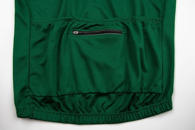 Men's Cycling Jersey Short Sleeves Bike Jersey 1/3 Zipper Solid Color Club Fit, Biking Cycling Shirt Zipper Pocket