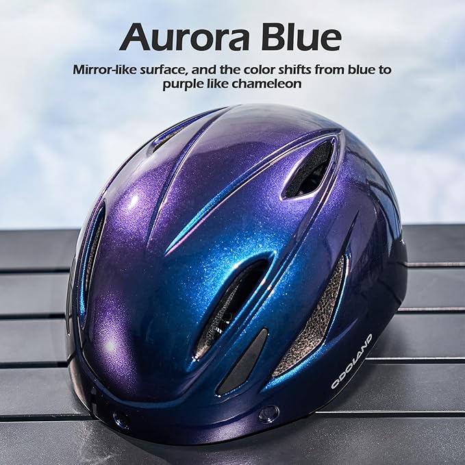 Odoland Bike Helmet with Magnetic Sun Visor for Adults, Glasses-Friendly Design Adjustable Dial Cycling Helmet for Men & Women, Urban Riding Bicycle Helmet for Mountain, Road, E-Bike, Commuting