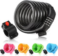 Etronic Bike Lock M6, Cable Lock 6 Feet Long Coiled Security Resettable Combo Combination Lock Bicycle Lock with Mounting Bracket