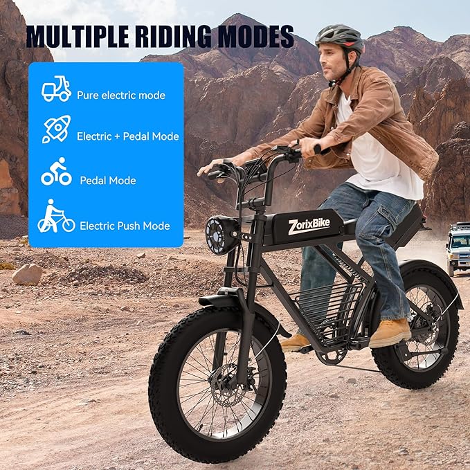 Electric Bike for Adults,48V 20AH - Peak Power 1500/3000W Brushless Motor Electric Bicycle - Max Speed 31-35MPH - Max 80 Miles Range - 20" x 4.0" Fat Tire Dirt E-Bike,7-Speed - UL 2849