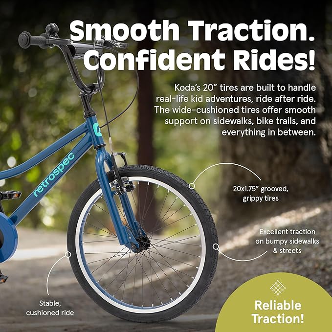 Retrospec Koda Plus Kids Bike for Boys & Girls Ages 6-8 Years - 20" Children's Bicycle, Adjustable Seat & Handlebars