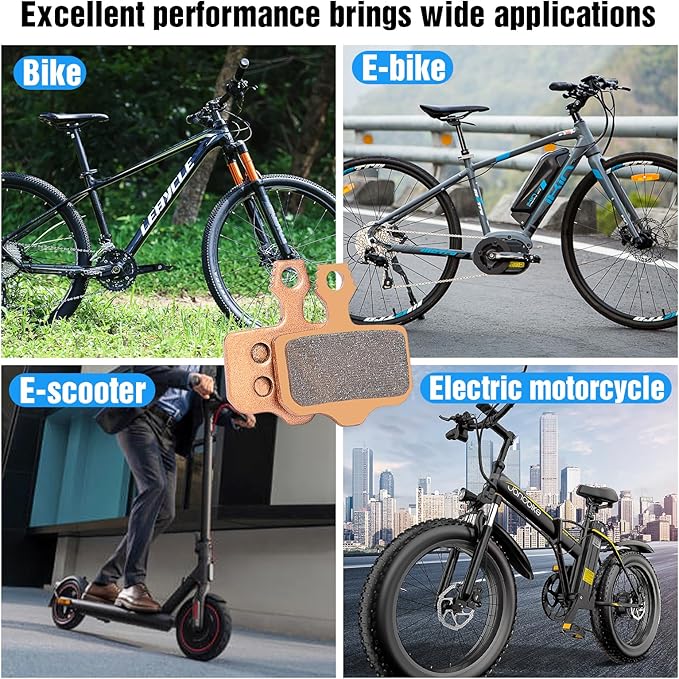2 Pairs Sintered Metal Ebike Bike Brake Pads,Compatible with Sram Brake Pads Avid Elixir E1 E3 E5 E7 E9 ER CR XO XX DB1 DB3 DB5, Scooter MTB Disc Brake Pads Compatible with Nutt Brake Pads with Tools
