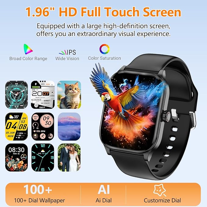 Smart Watch for Women Men with Text and Call, 2026 New AI Smartwatches with Heart Rate/SpO2/Sleep/Stress Monitor, 100+ Sports Modes, GPS Fitness Watches Compatible with iOS/Android