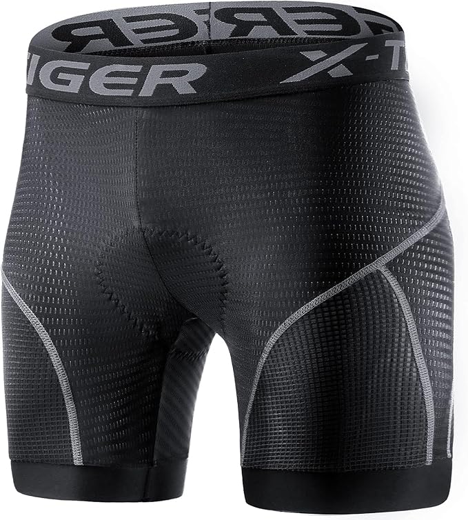X-TIGER Men's Cycling Underwear Shorts 5D Padded Gel,MTB Biking Shorts Pants with Breathable,Adsorbent Design