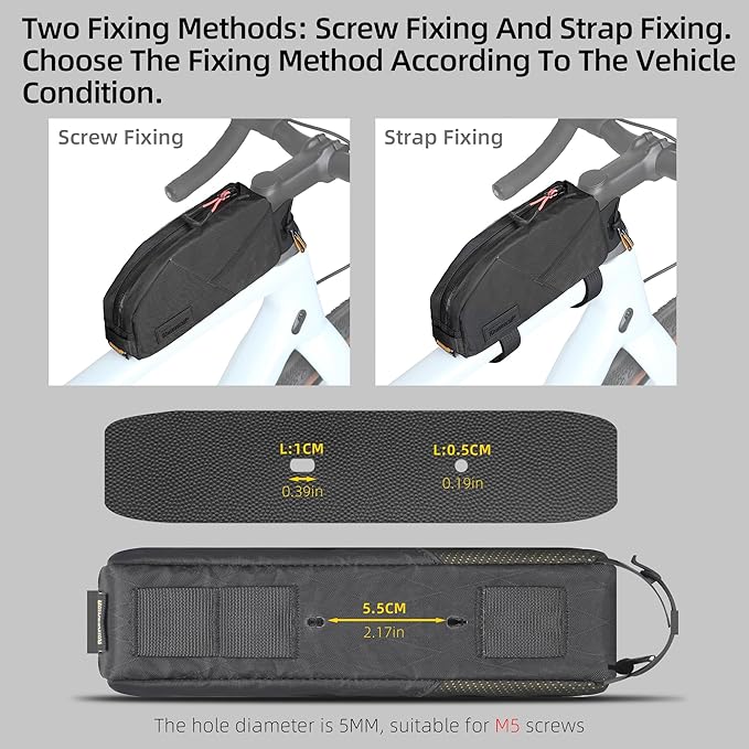 Bike Top Tube Bag Bicycle Front Frame Bag Top Tube Bike Bag 1.2L with Dual Side Mesh Pockets Perfect for MTB Road Bike Cycling Commuting and Outdoor Adventures