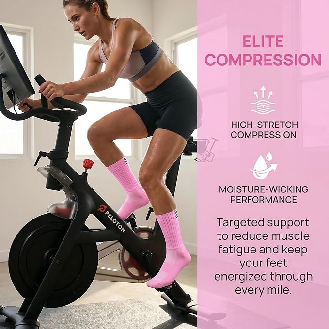 Cycling Socks for Men & Women - 3D Arch Support Compression Bike Socks | Moisture Wicking & Breathable