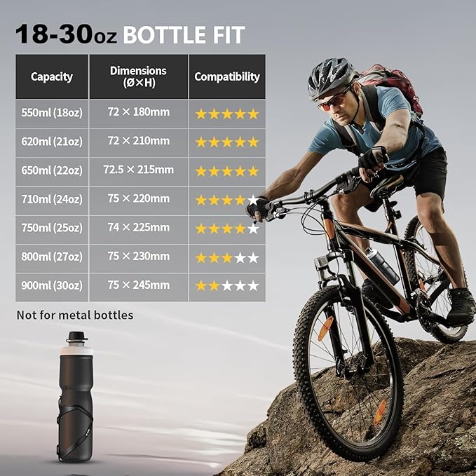 Bike Water Bottle Holder Bicycle Cage for Mountain Road MTB Gravel Adult Bikes Cycling Universal Carrier Rack 1 Pack Aluminum Alloy Ultralight Kettle Drink Accessories Black