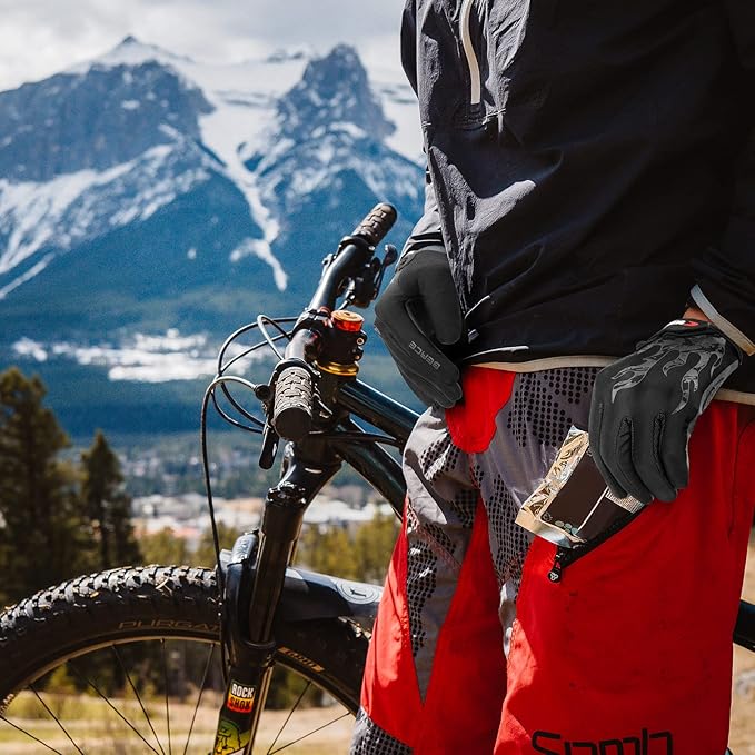BEACE Cycling Gloves for Men Women - Full Finger Mountain Bike Gloves With Touch Screen and Anti-Slip Silicone Palm - Workout and Road Bicycle Gloves