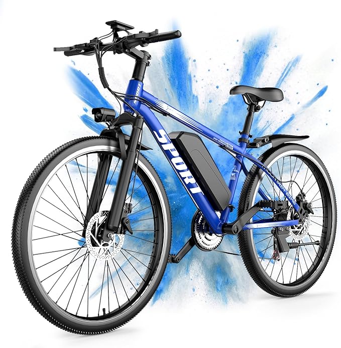 Electric Bike for Adults, 1500W Peak Mountain Ebike with 25 MPH, 65 Miles Range, 7 Speeds, 48V 10Ah Removable Battery 26" Ebike for Commute