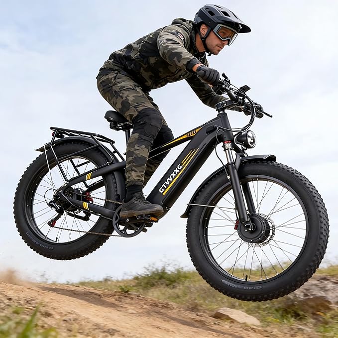 Peak 8000W Dual Motor Ebike for Adults - Fast Electric Bike 50MPH,Up to 95Miles Long Range Ebikes,Adjustable Stem,Men Electric Mountain Bike ,26" Fat Tire Electric Bicycle for Off-Road Commuter