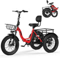 Qlife Triker Plus Electric Trike for Adults, Peak 1200W Motor Floding Trike Ebike, 624Wh E-Bike, 20MPH 65 Miles Electric Tricycle for Adults, 20x4.0 Fat Tire E-Bike, Foldable 3 Wheel for Adults