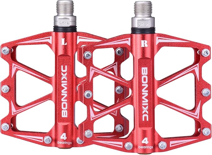Mountain Bike Pedals 9/16" Alloy Lightweight MTB Pedals Sealed Bearing Flat Road Pedals