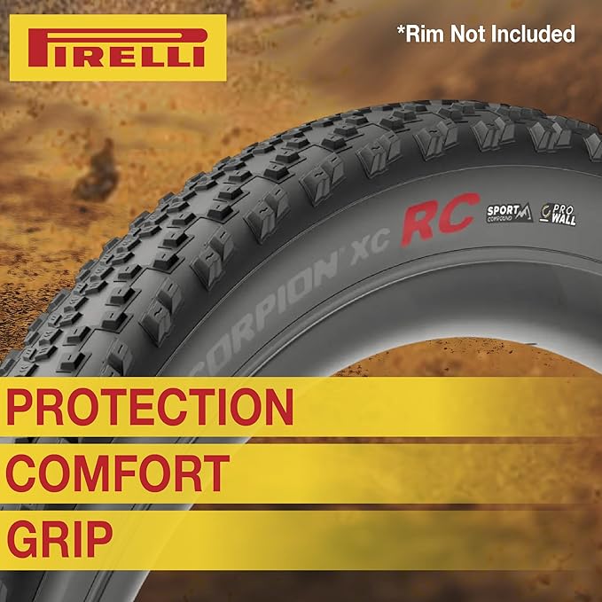 Pirelli Scorpion Sport XC RC 29x2.4 Mountain Bike Tire – Tubeless Ready, Fast Rolling Cross Country MTB Tire with Durable Sidewall Protection for Mixed Terrain – Includes Keychain (2 Pack)