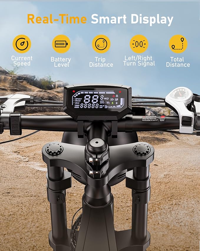 isinwheel Electric Bike Adults 750/1500W Ebike 20/28MPH, 55-75 Miles Electric Motorcycle with 10.4/13AH Battery, 20" Fat Tire Electric Dirt Bike 7-Speed E-Bike Full Suspension, R/L Turn Headlight