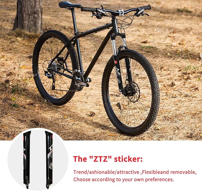 26/27.5/29 Inch MTB Suspension Fork, Travel 120mm, 28.6mm Straight Tube QR 9mm, 100mm Spacing Hub, Crown Lockout Aluminum Alloy Shock Absorber XC Mountain Bike Front Fork