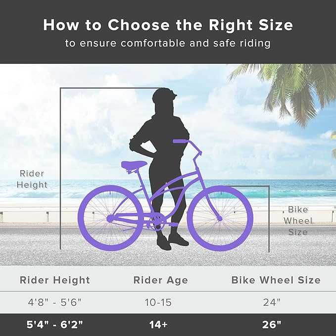 sixthreezero Urban Lady Beach Cruiser Bike, Women's 3 Speed Hybrid Bicycle