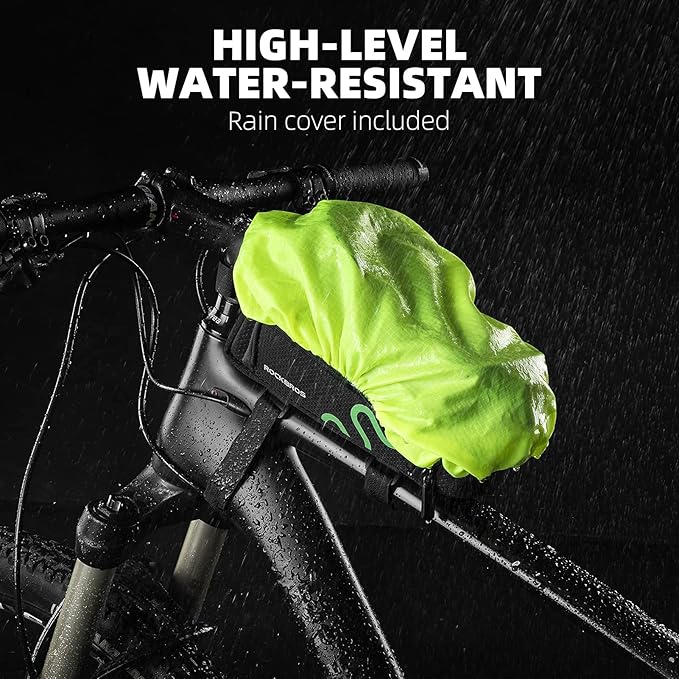 ROCKBROS Bicycle Phone Holder with Side Bags (Up to 2L) Bike Frame Bag Bike Phone Mount Bag Bike Top Tube Bag for Cycling Mountain Road Bike Pouch Accessories Storage Bag