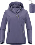 Outdoor Ventures Packable Rain Jacket Women Lightweight Waterproof Raincoat with Hood Cycling Bike Jacket