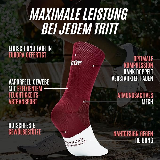 HOOF - Cycling Socks for Men & Women - Lightweight, Breathable & Anti-Blister