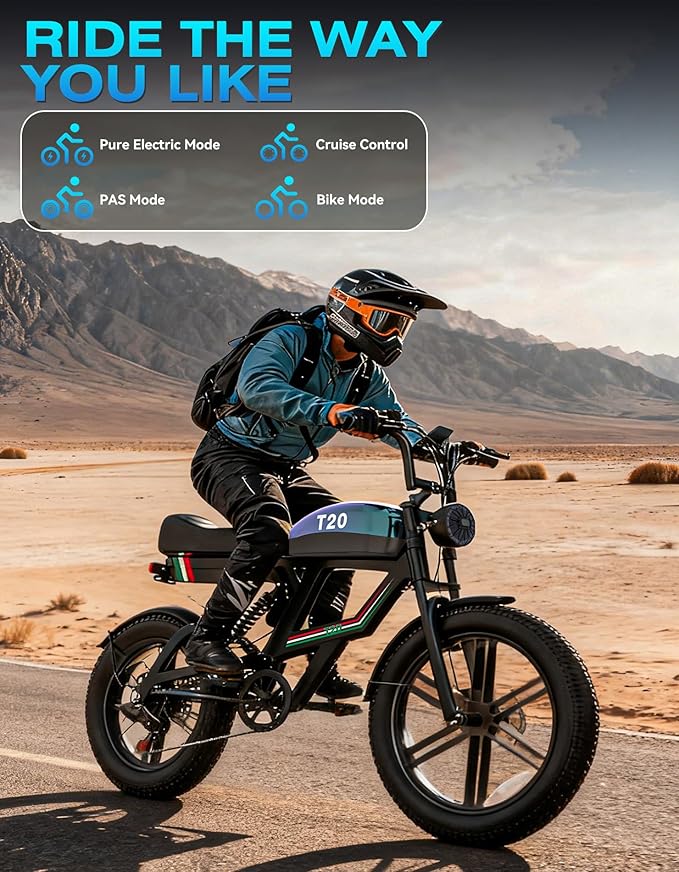 Electric Bike for Adults,2500W Peak Motor, 100 Miles, 48V 23AH Battery Electric Dirt Bike, 33MPH, NFC/Password Unlock, 7-Speed, Dual Suspension 20" Fat tire Ebikes for Adults
