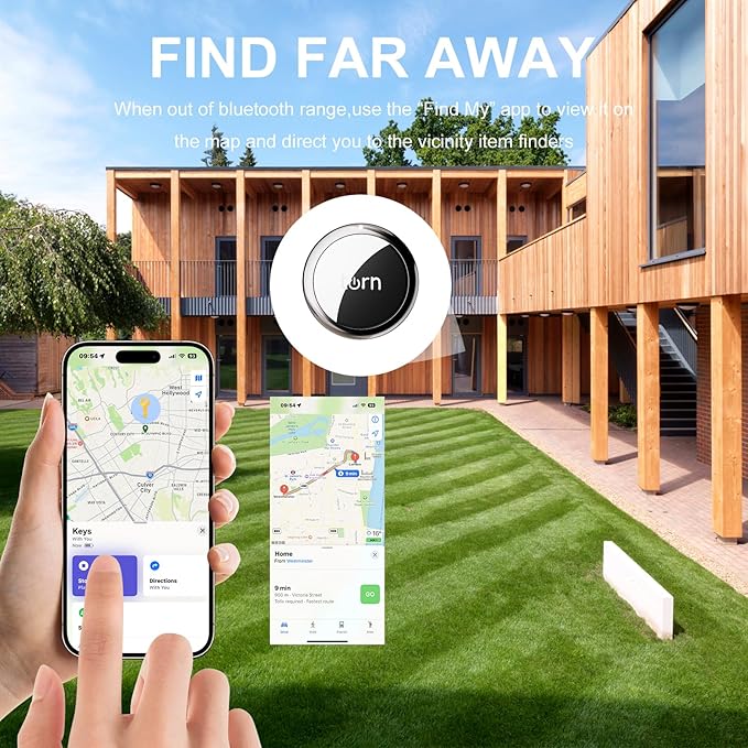 Tracker Tag Finders Work for Apple Find My (iOS Only) GPS Tracker Air Tags for Luggage Keys Backpack (Black&white1, 2Pack)