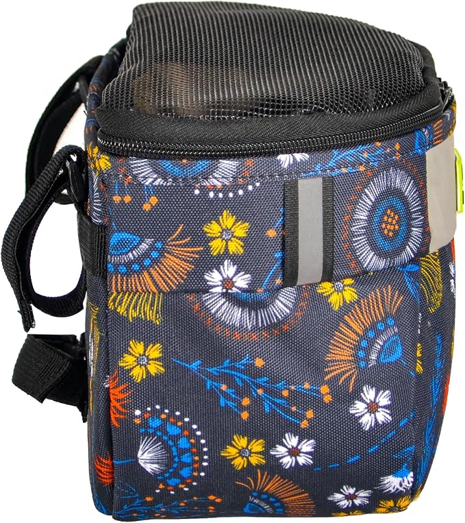 Kids Bike Basket,Durable Front Frame Bicycle & Scooter Basket Bag,Waterproof Fabric Bicycle Handlebar Bag for Boys, Girls, Toddlers with Zipper Mesh Lip (Dark Blue Flower)