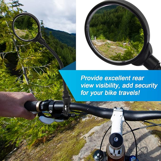 Coitak Bike Mirror, Adjustable Handlebar Rear View Mirrors, 2 PCS Convex Mirror Universal For Bike Bicycle