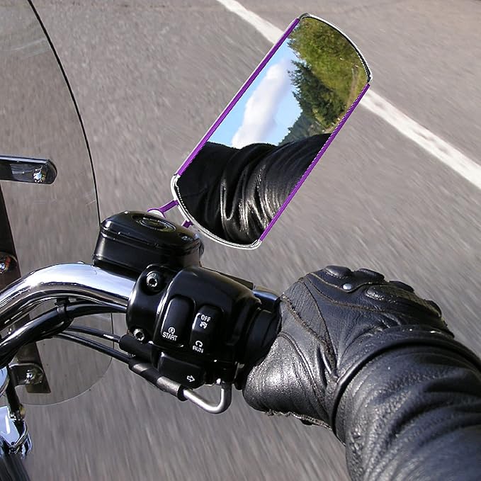 Universal Motorcycle Rear View Mirrors, 360° Adjustable,10mm Thread Bolt with 21-24mm Handlebars Mount Base for Scooter ATV Dirt Bike Cruiser