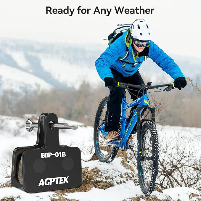 AGPTEK Bike Brake Pads, High-Performance Brake Pads, Disc Brake Pads & Spring (Semi-Metallic&Resin) for Mountain Bike Disc Brakes,Bike Pads Compatible with TRP Tektro Shimano Deore Br