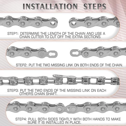 BUCKLOS 6/7/8/9/10/11/12 Speed Bike Chain, High Performance Lightweight Bicycle Chains for Road Bike/Mountain Bike/Ebike,Compatible with Shimano, SRAM, Campagnolo Silver/Gold