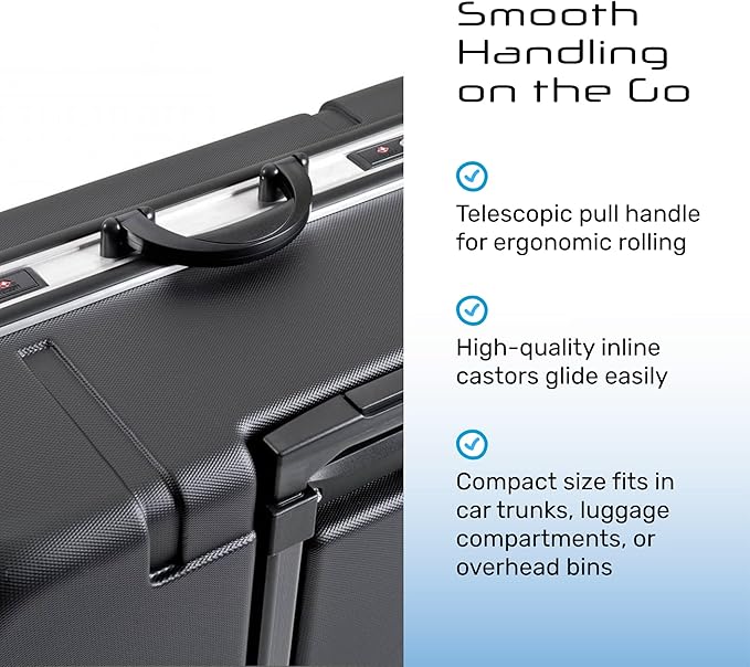 B&W International Brompton Bike Case, Foldon Hard Case – Impact-Resistant ABS Hard Shell Travel Case with Wheels, Telescoping Handle