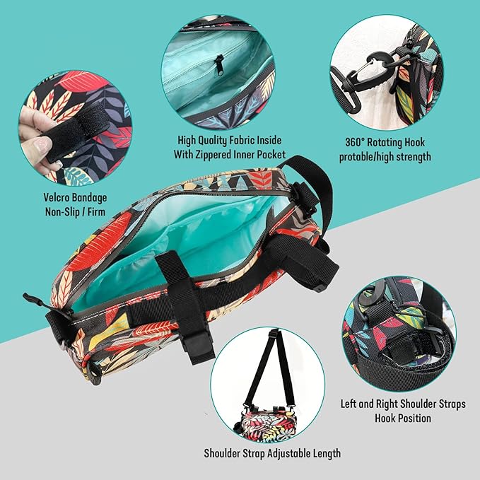 YEEGO DIRECT Bike Handlebar Bag, Bike bag front Lady Man Multifunctional Water-resistant Scooter Crossbag Girls Handbag Slant Across Shoulder for Bicycles Accessories (Black) clearance