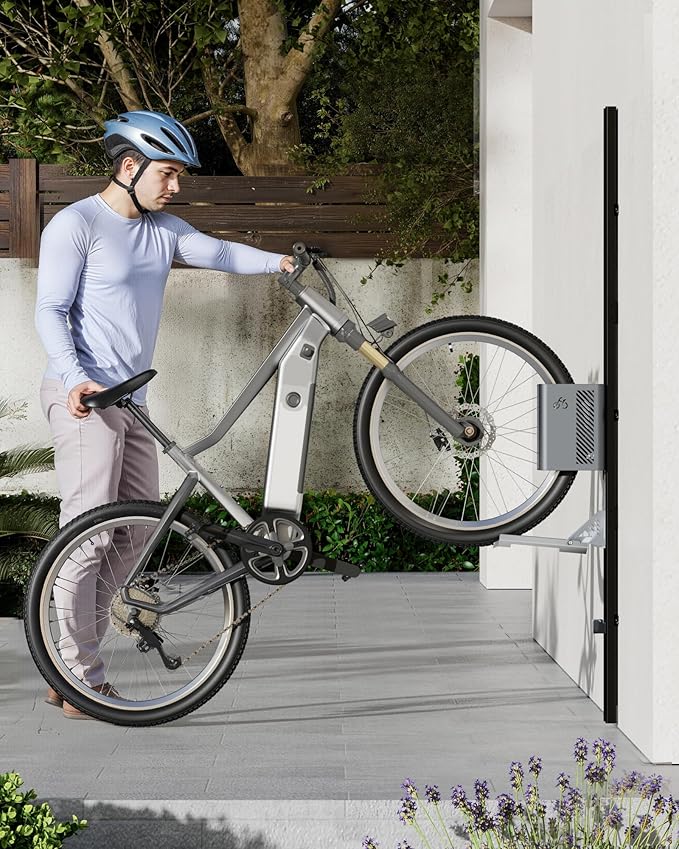 monTEK Automatic Lift Bike Rack – Fits 24-29" Tires, Heavy-Duty Vertical Wall Rack for Bicycles (Up to 71 lbs) - Effortless Lifting, Easy Install - Space-Saving Storage for Garage, Shed, BG