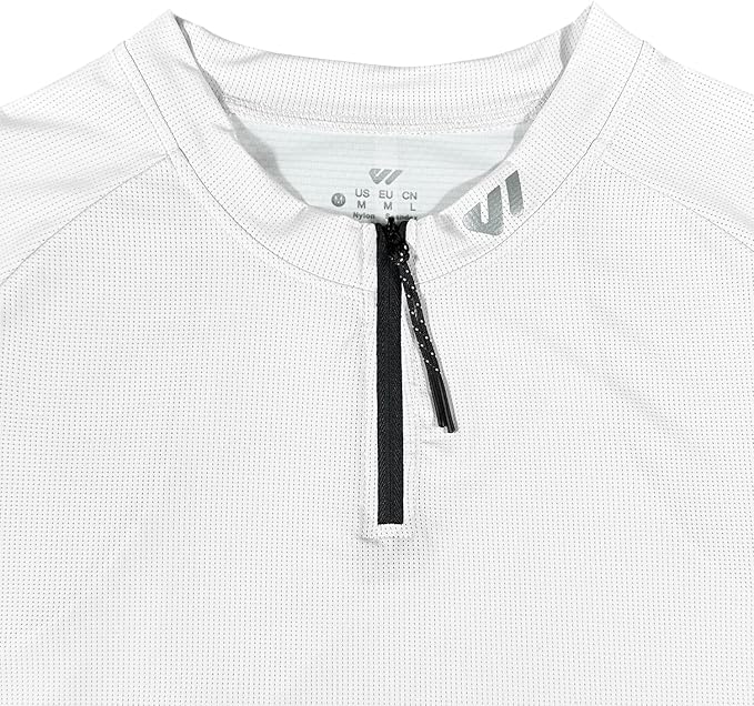 Wulibike Cycling Jersey Men Short Sleeve, Road Bike Shirts 1/4 Zipper with Pockets, Bicycle Clothing Breathable Quick Dry