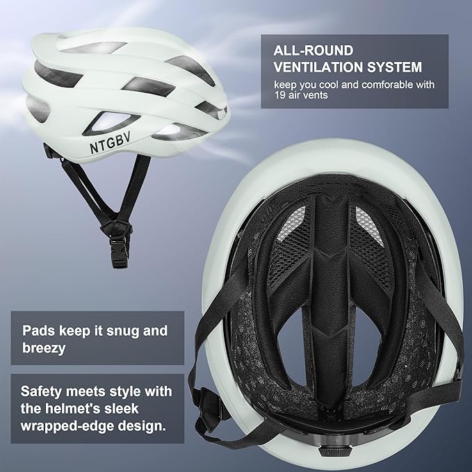 Adult Bike Helmet for Men/Women with Helmet Bag 2 Removable Moisture-Wicking Liners Adjustable Dial Comfort Fit Lightweight Shockproof CPSC 1203 Safety Certified for Road-Ready/Urban-Commute/MTB