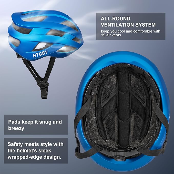Adult Bike Helmet for Men/Women with Helmet Bag 2 Removable Moisture-Wicking Liners Adjustable Dial Comfort Fit Lightweight Shockproof CPSC 1203 Safety Certified for Road-Ready/Urban-Commute/MTB