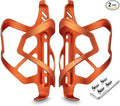 Corki Cycles Heavy Duty Bike Water Bottle Holder, Lightweight Aluminum Cage Shockproof Design for Road Mountain Gravel Bikes, Holds 18-30 oz, 2-Pack Orange