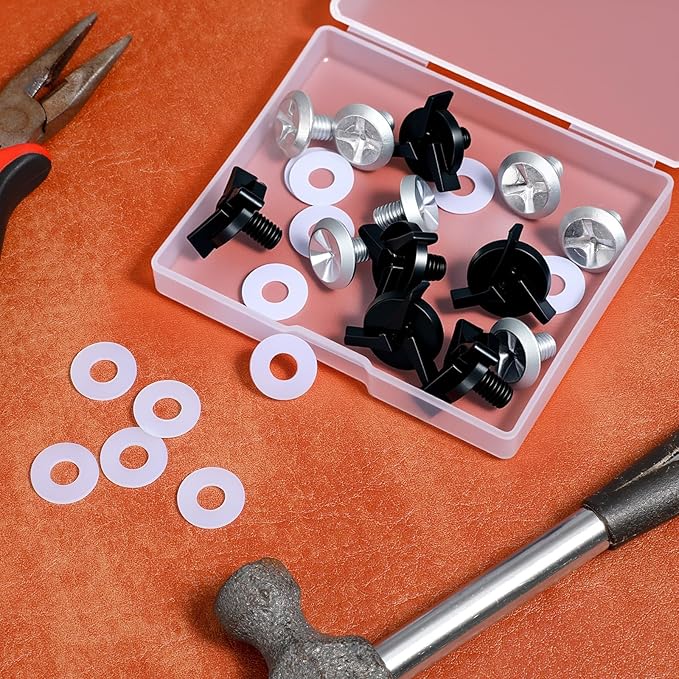 12 PCS Motorcycle Helmet Visor Screws, Motorcycle Helmet Screws with 12PCS Rubber Washers Motorcycles Helmets Accessories Helmets Visor Replacement Set for Motor Bike