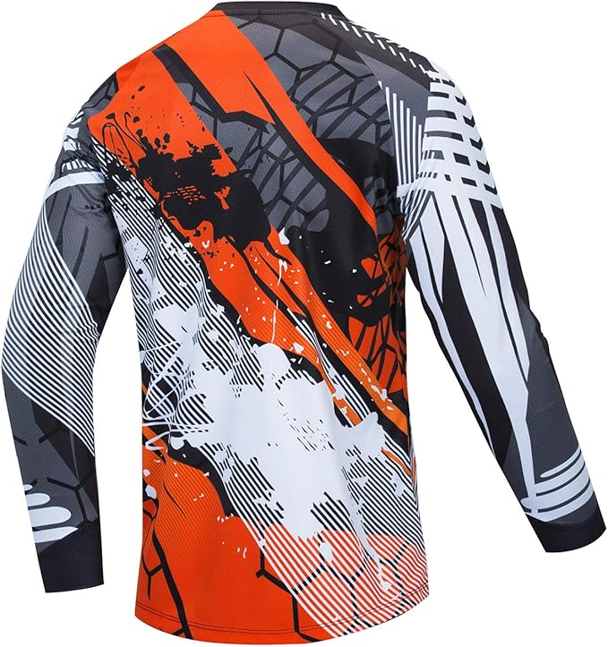 PSPORT Men's Motocross Jersey Long Sleeve Motocross Shirt Men Mountain Dirt Bike Jersey Downhill Riding Racing Clothing Tops