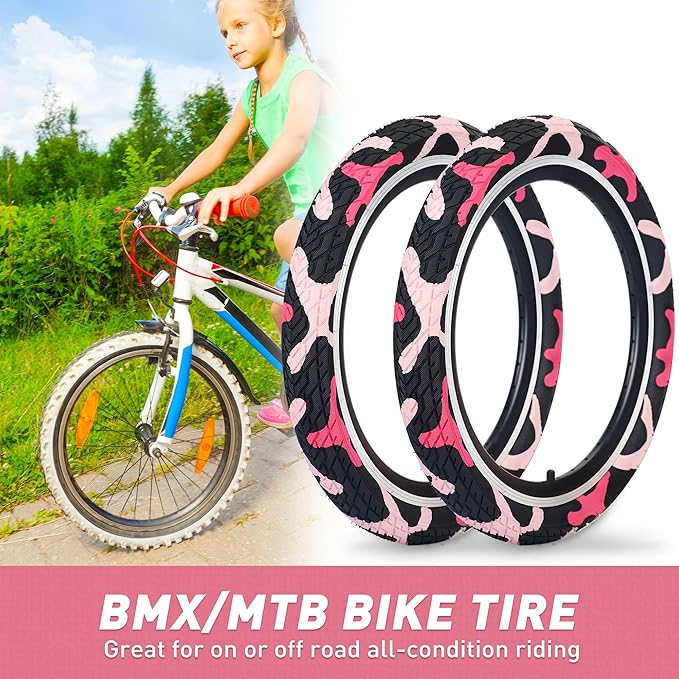ZUKKA 20 x 2.35 Bike Tire 1/2 Pack 20 inch x 2.35 BMX Bike Tire Folding Replacement Tire for MTB Mountain Bike, BMX Bicycle Commuter Bike